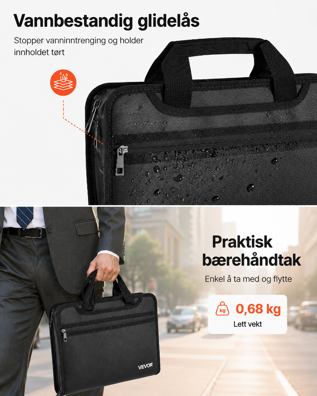Brannhemmende dokumentmappe med 12 rom