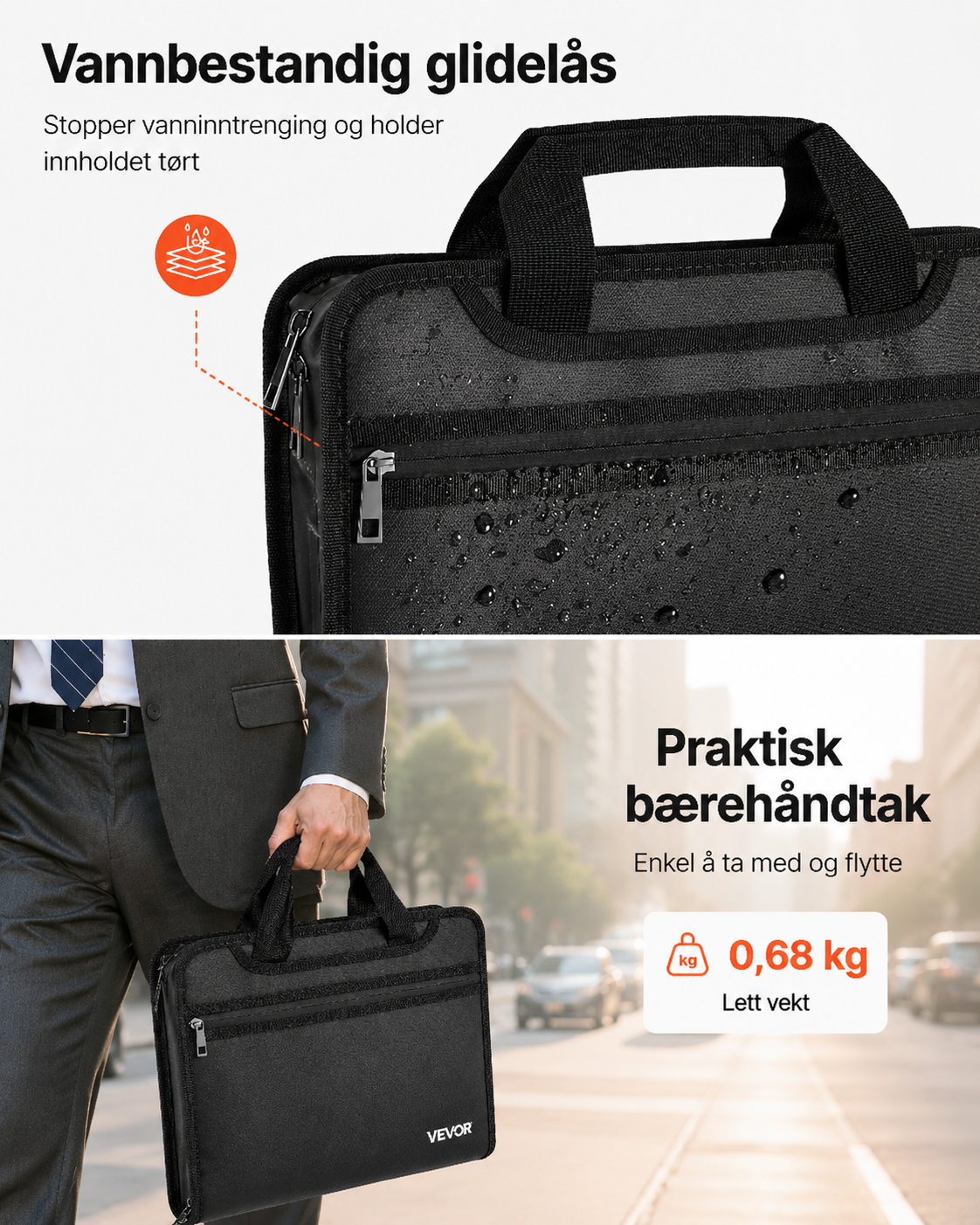 Brannhemmende dokumentmappe med 12 rom