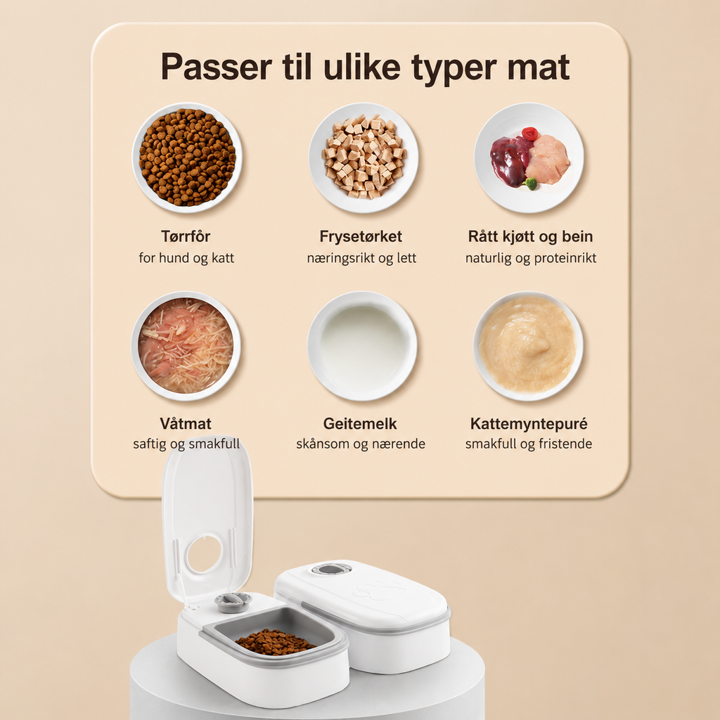 Automatisk kjæledyrmater med timer