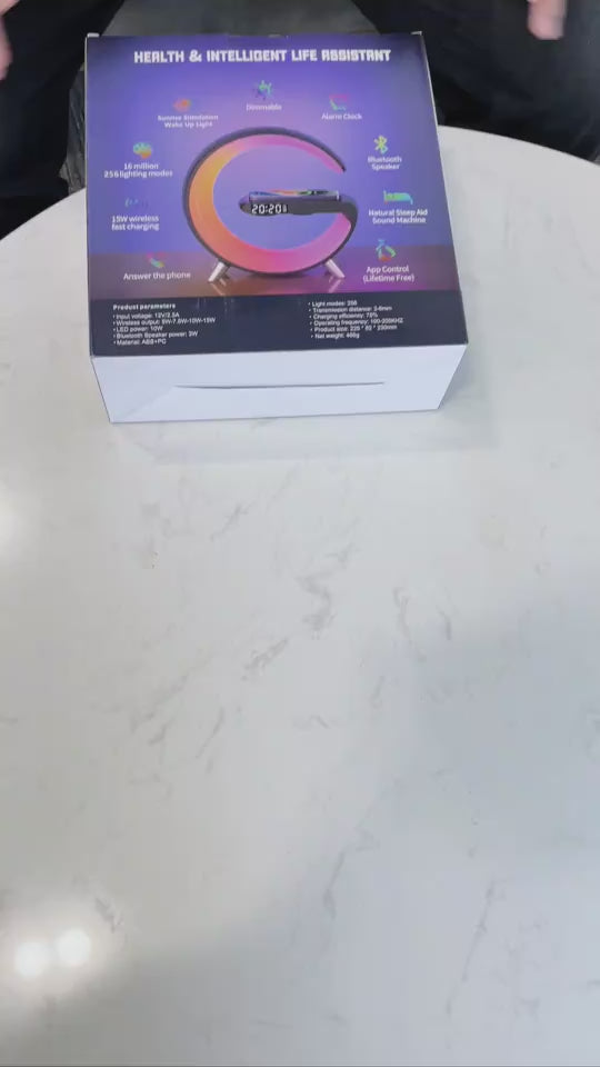 LumaBeat™ Smart G-Form LED-lampe med Bluetooth-høyttaler og Trådløs Lading